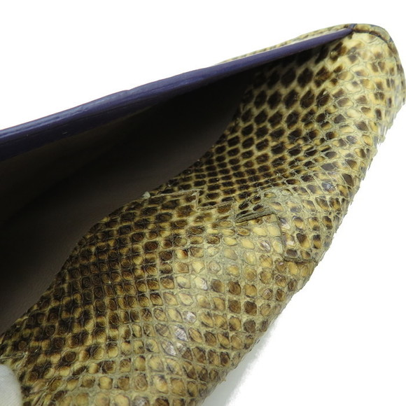 Bottega Veneta Ayers Long Wallet Python Leather Beige Purple - Picture 4 of 9